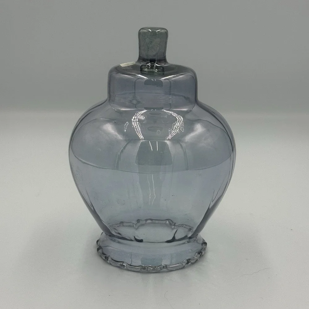 Home Interiors Votive Cup‎ Blue Celeste Purple Optic Glass Candle Holder